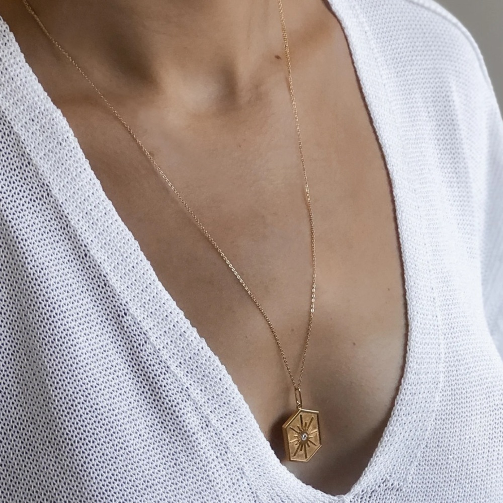 Set of Two Thatch Dainty Gold Necklaces: Guiding Star and Finn Necklace